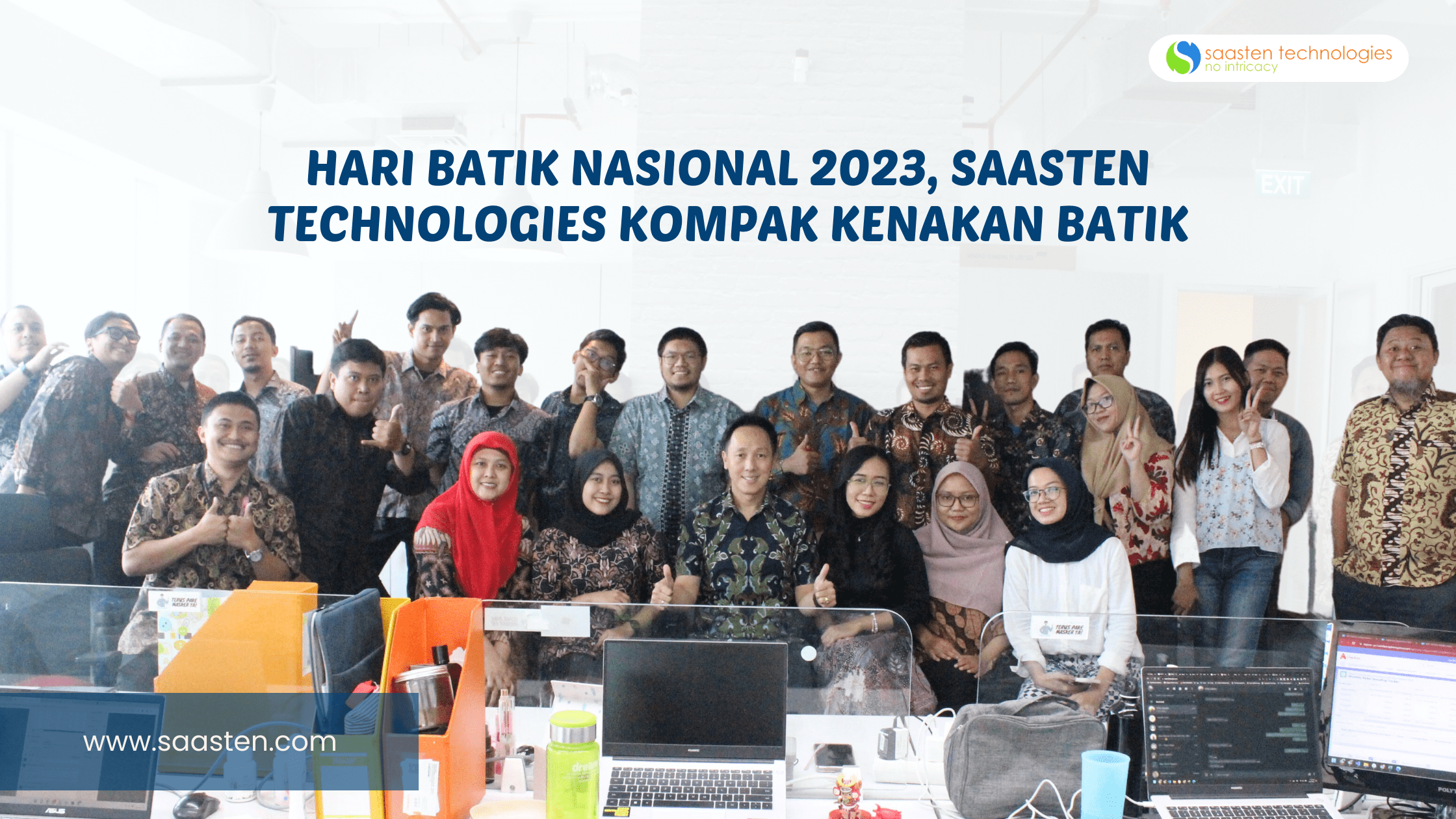 Hari Batik Nasional 2023, Saasten Technologies Kompak Kenakan Batik