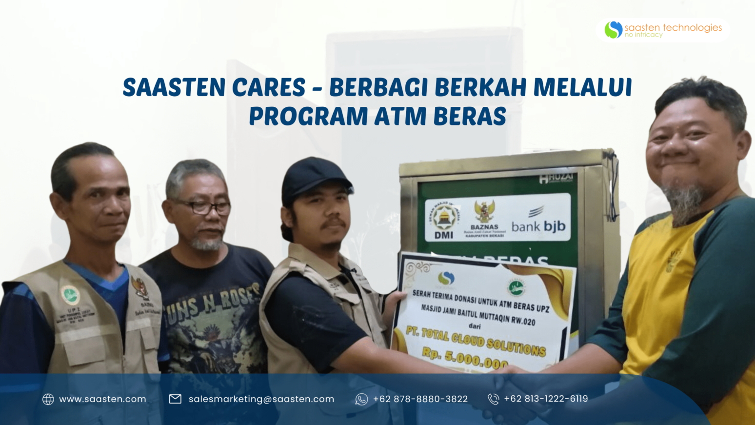 Saasten Cares : Berbagi Berkah Melalui Program ATM Beras