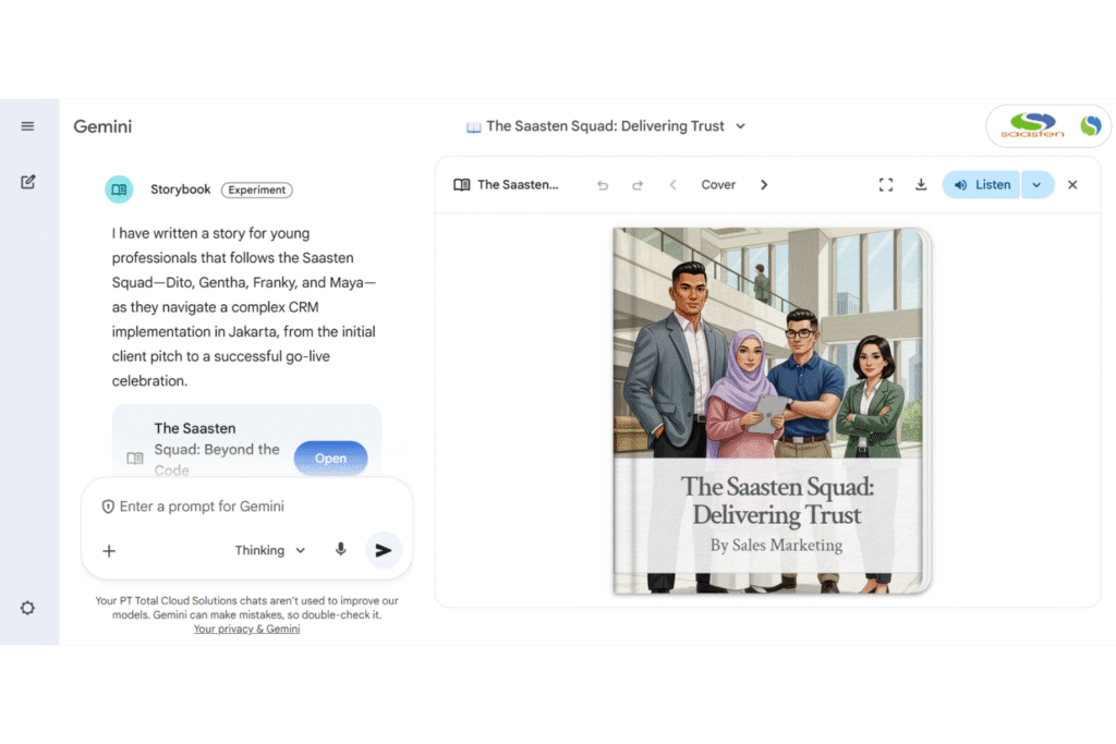 Langkah prompting Gemini Storybook