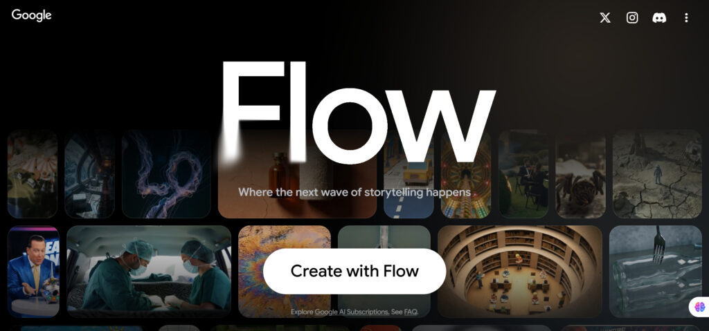 Halaman utama Google Flow