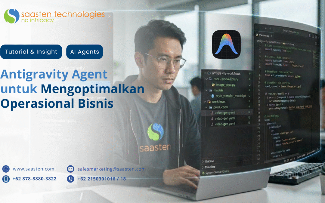 seorang developer menggunakan Antigravity Agent