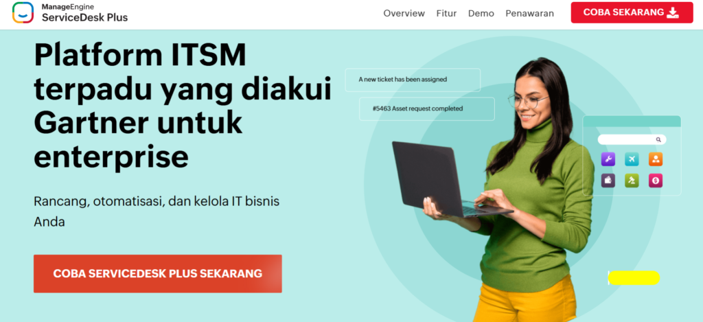 Manage Engine ServiceDesk Homepage ITSM