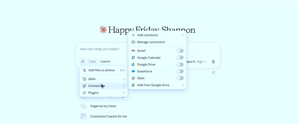 Tampilan Claudeforce dengan connector Salesforce di Claude