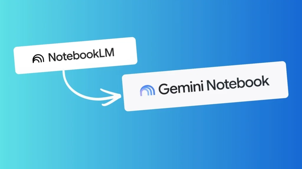 Perubahan branding dari notebooklm ke Gemini Notebook
