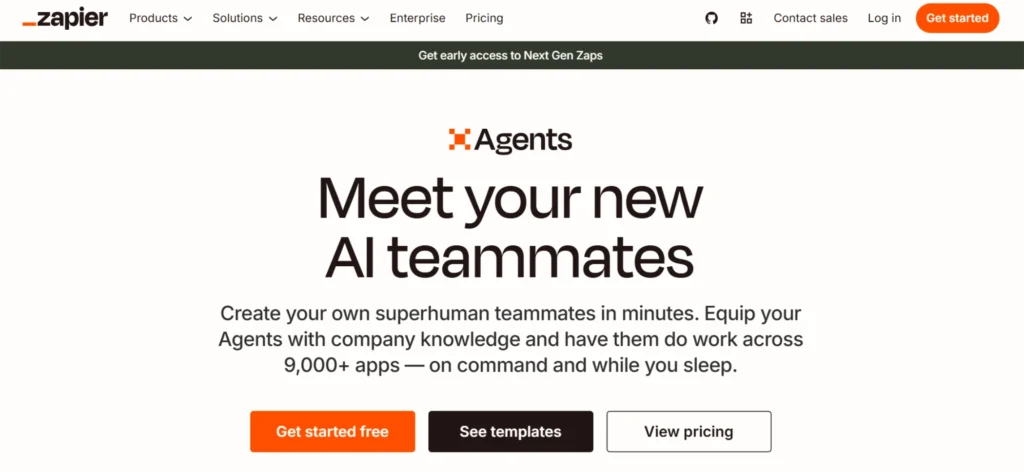Landing Page Zapier Agent